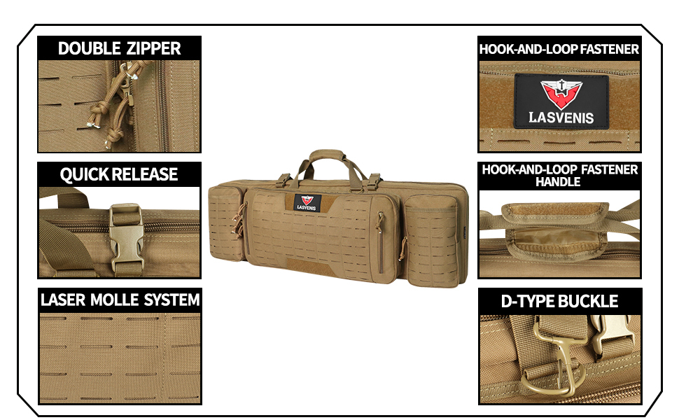 ARTEX 36" 42" 46" Soft Rifle Case Tactical Double Long Gun Bag with Lockable Zipper and Backpack Strap Rifle Backpack Rifle Bag Gun Case for Outdoor Hunting Shooting Range 