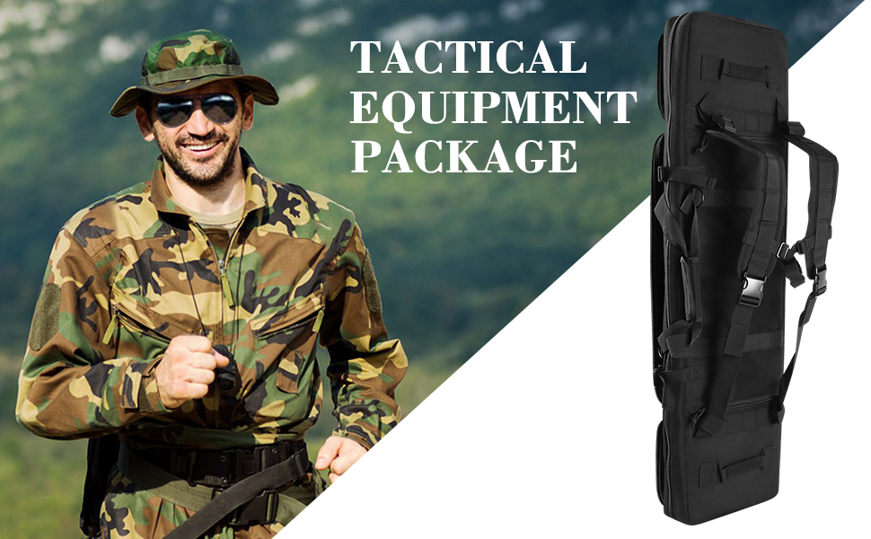 ARTEX 36" 42" 46" Soft Rifle Case Tactical Double Long Gun Bag with Lockable Zipper and Backpack Strap Rifle Backpack Rifle Bag Gun Case for Outdoor Hunting Shooting Range 