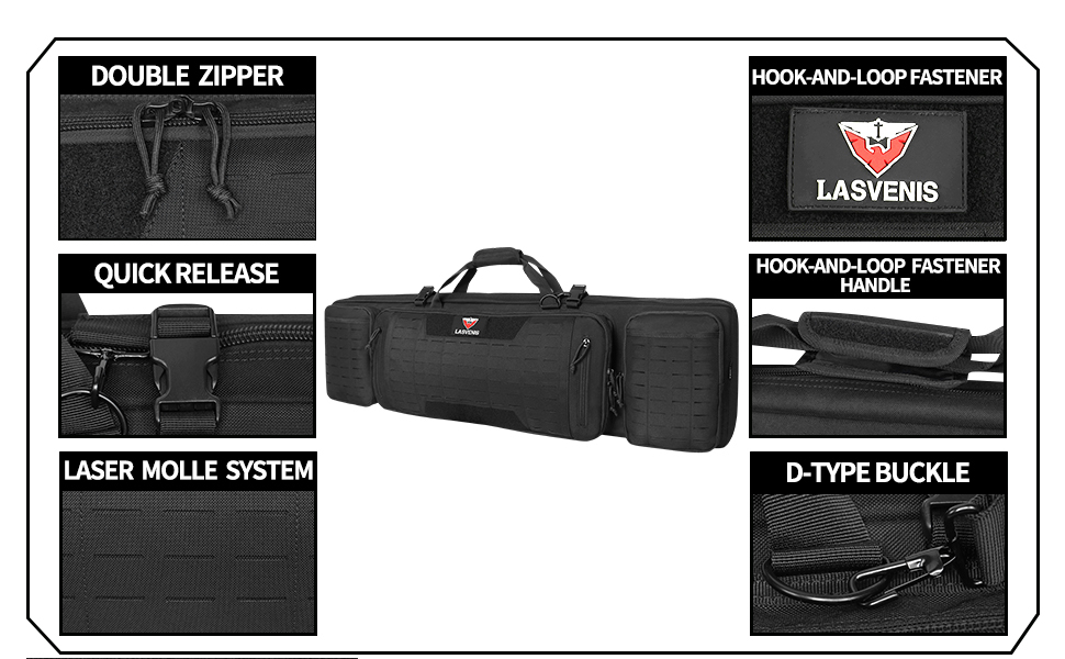ARTEX 36" 42" 46" Soft Rifle Case Tactical Double Long Gun Bag with Lockable Zipper and Backpack Strap Rifle Backpack Rifle Bag Gun Case for Outdoor Hunting Shooting Range 