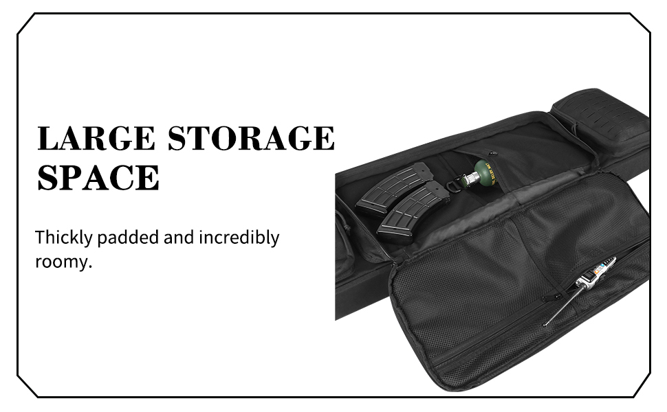ARTEX 36" 42" 46" Soft Rifle Case Tactical Double Long Gun Bag with Lockable Zipper and Backpack Strap Rifle Backpack Rifle Bag Gun Case for Outdoor Hunting Shooting Range 