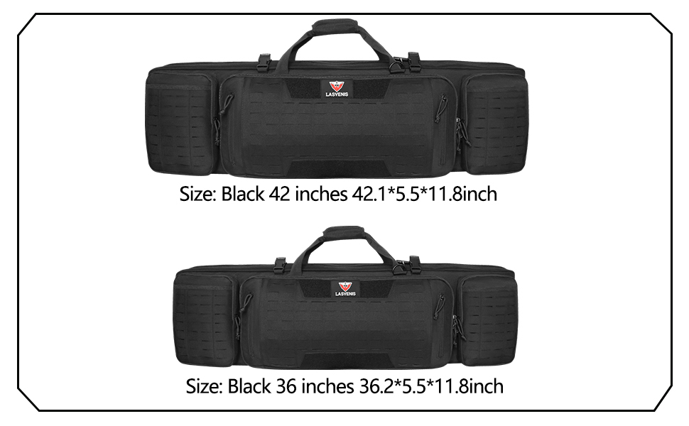 ARTEX 36" 42" 46" Soft Rifle Case Tactical Double Long Gun Bag with Lockable Zipper and Backpack Strap Rifle Backpack Rifle Bag Gun Case for Outdoor Hunting Shooting Range 