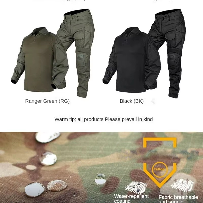 Custom G3 Camouflage Tactical Clothing Shirt Pants Frog Suit Battle Uniform Camo Tactical Uniform With Knee Pads 