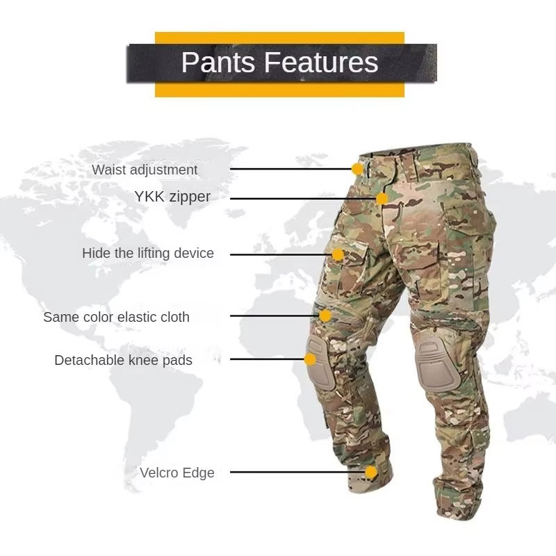 Custom G3 Camouflage Tactical Clothing Shirt Pants Frog Suit Battle Uniform Camo Tactical Uniform With Knee Pads 