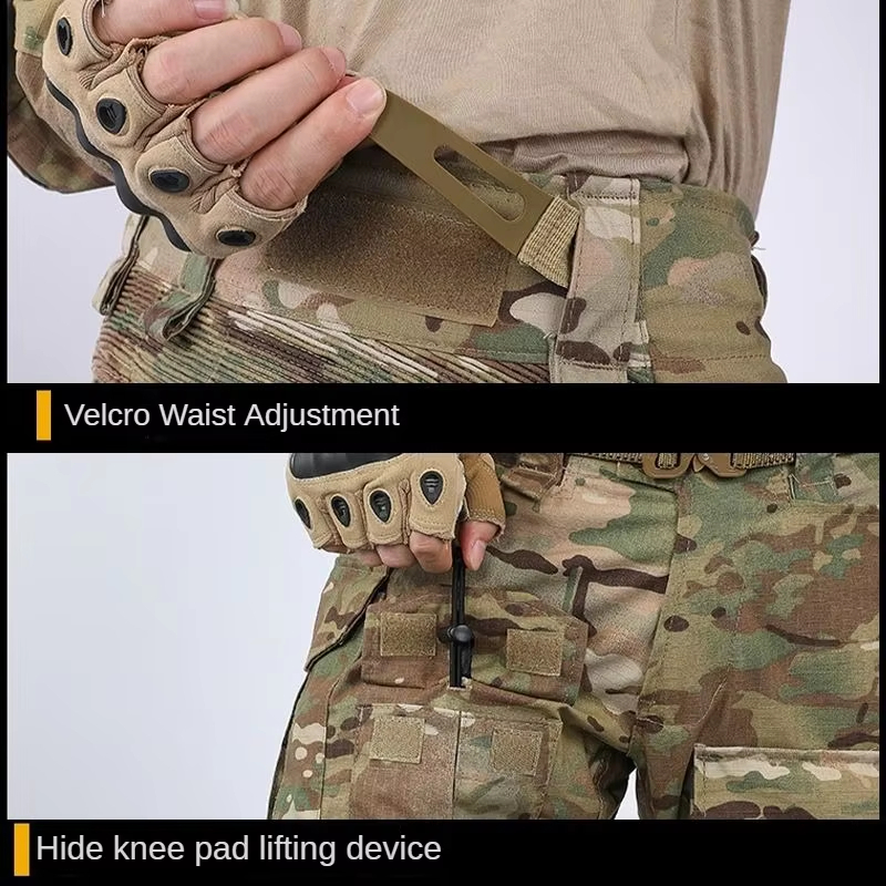 Custom G3 Camouflage Tactical Clothing Shirt Pants Frog Suit Battle Uniform Camo Tactical Uniform With Knee Pads 