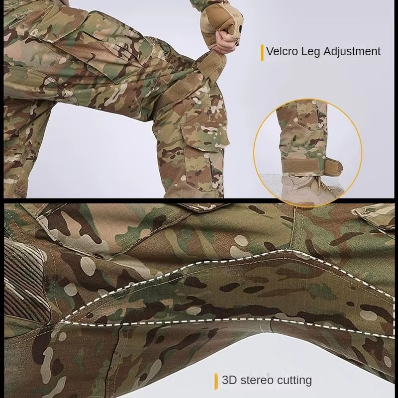 Custom G3 Camouflage Tactical Clothing Shirt Pants Frog Suit Battle Uniform Camo Tactical Uniform With Knee Pads 