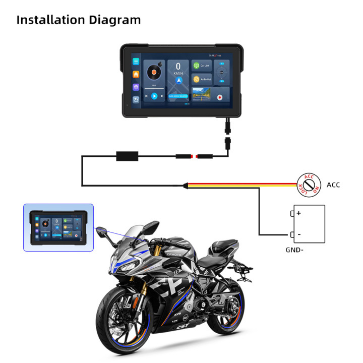7 Inch Android 13 Motorcycle GPS Navigation 4G LTE 4G+64G IP67