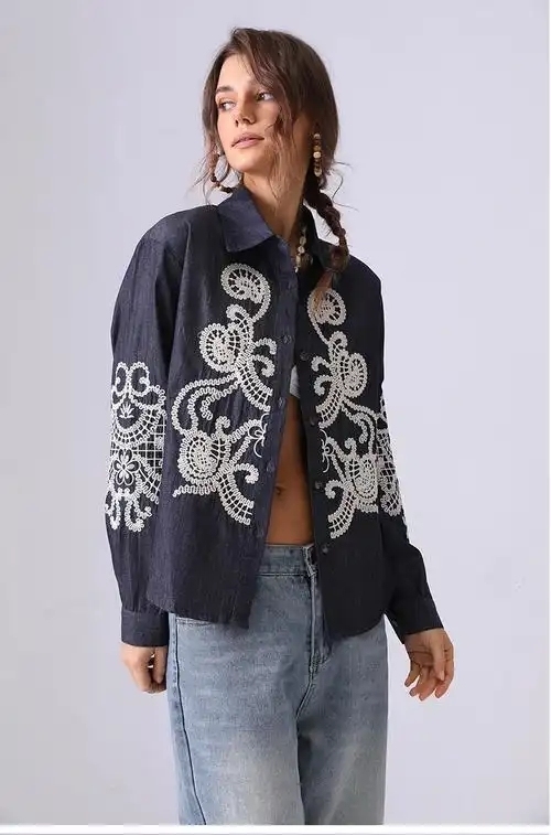 Carved Embroidery (Hollow Embroidery) Process on Denim
