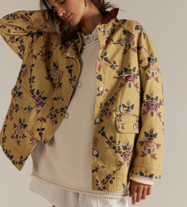 custom women's printed denim barn coat/custom denim jackets Custom Printed Women's Denim Barn Coat – Custom Denim Jackets custom denim jackets,wholesale denim jackets,denim manufacturer