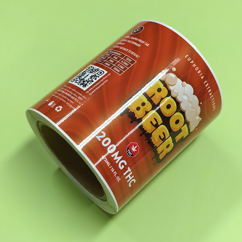 Custom Logo Vinyl Waterproof Bottle Packaging Label Sticker Rolls
