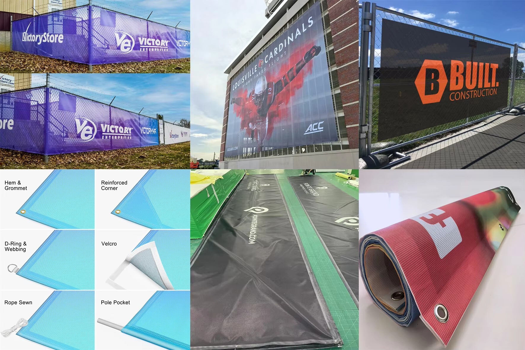 Customized Design Outdoor Hanging Sport Event Advertising Banners Digital Printing Custom PVC/Vinyl Mesh Fabric Banner