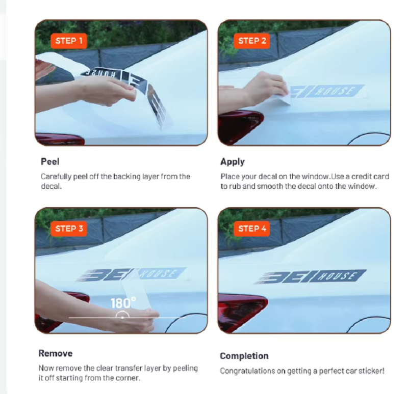 Custom Waterproof Weatherproof Vinyl Lettering transfer Stickers