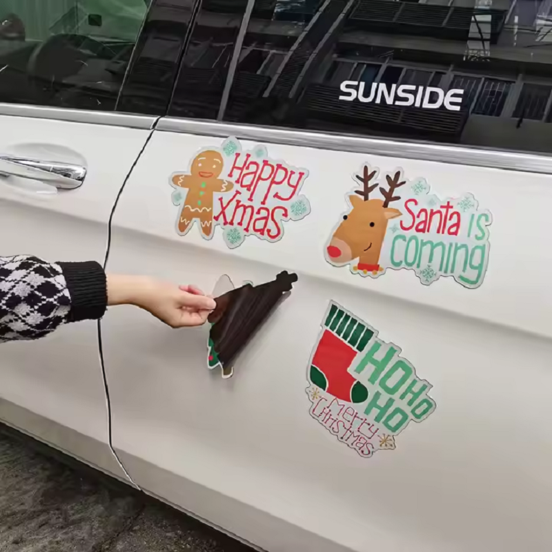Removable No Glue Custom Die Cut Magnetic Stickers Reflective Weatherproof Magnet Car Body Decals for Decoration