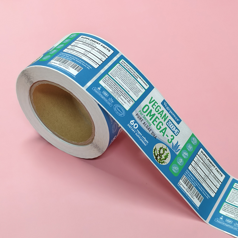 Custom Printed Waterproof Luxury Food Cosmetics Sticker Roll Vinyl Adhesive Packaging Bottles Labels for Skincare Products