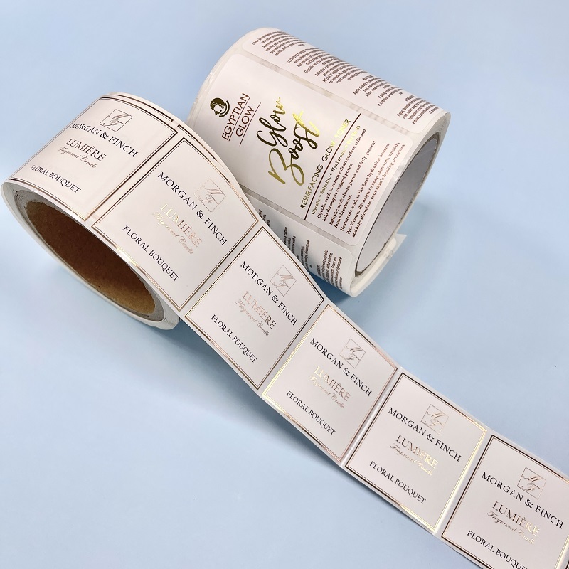 Personalised Customized Roll Waterproof Gold Foil Round Label Printing Custom Business Product Logo Stickers for Packaging Label