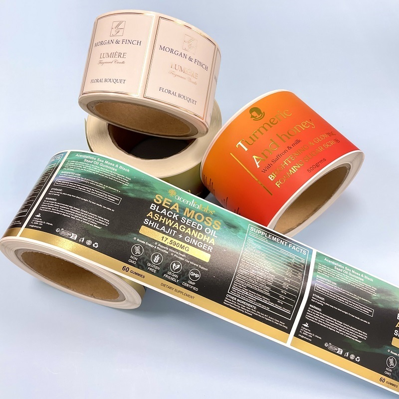 Custom High-quality Vinyl Paper Candle Packaging Label Sticker Rolls