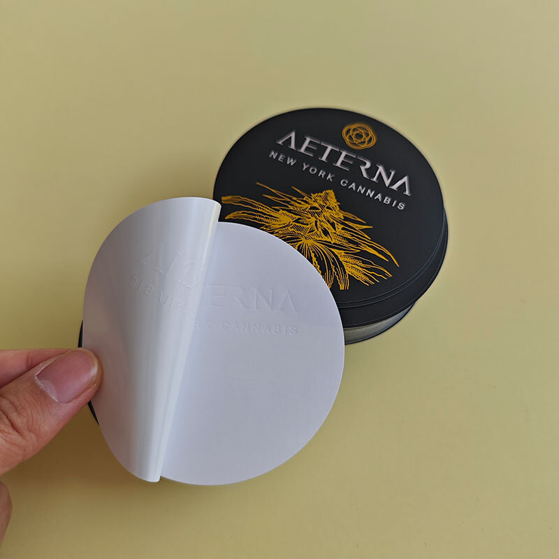 Custom Vinyl Gold Foil Adhesive Label Sticker Round Logo Gold Hot Stamping Labels Stickers