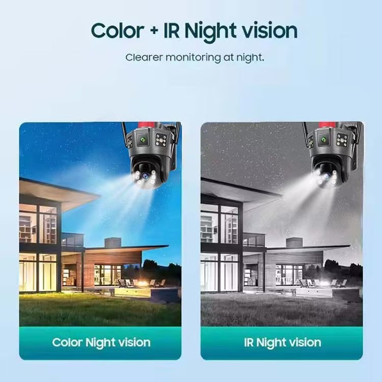 V380 Dual - Lenses Two-screen Uluck TD-35 White and Gry 4G/Wireless Solar camera Cross - border factory   