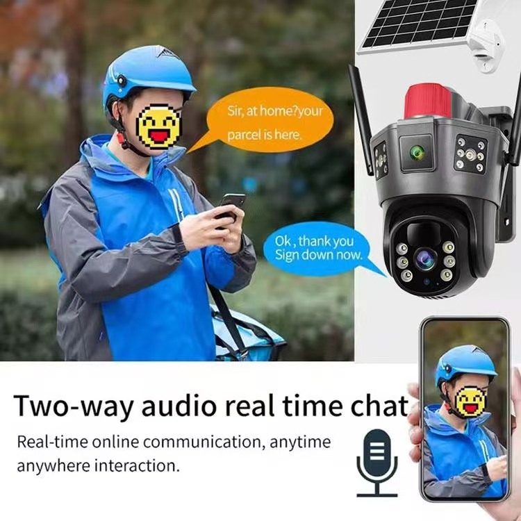 V380 Dual - Lenses Two-screen Uluck TD-35 White and Gry 4G/Wireless Solar camera Cross - border factory   