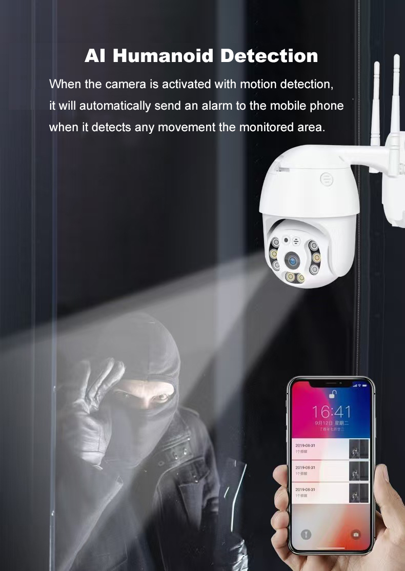 Wireless surveillance camera,high-definition outdoor waterproof Wi-Fi monitor,360° dome camera security surveillance camera(Y08w)  