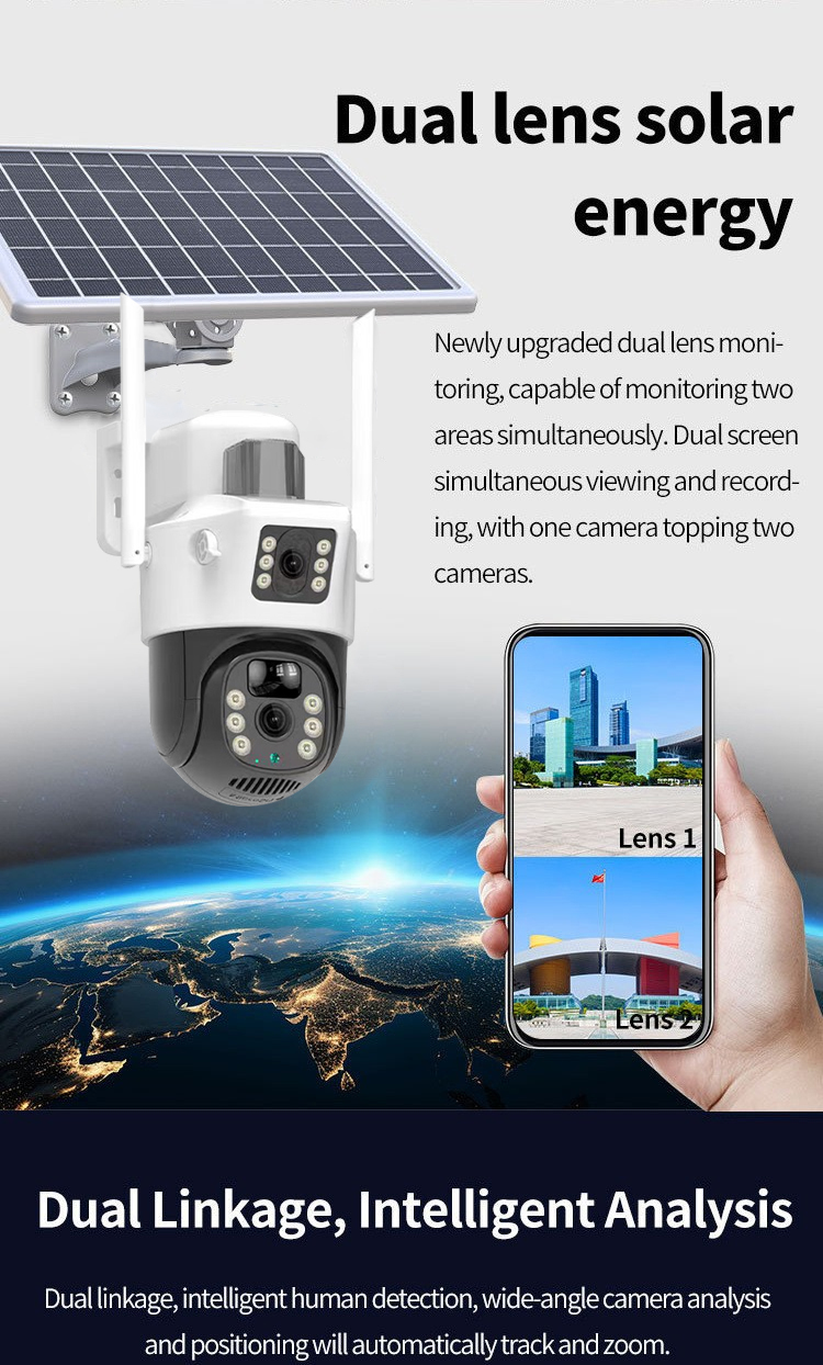 V380 Dual-lenses Uluck TP15W White 4G Security Camera Gun-ball linkage Factory direct supply  