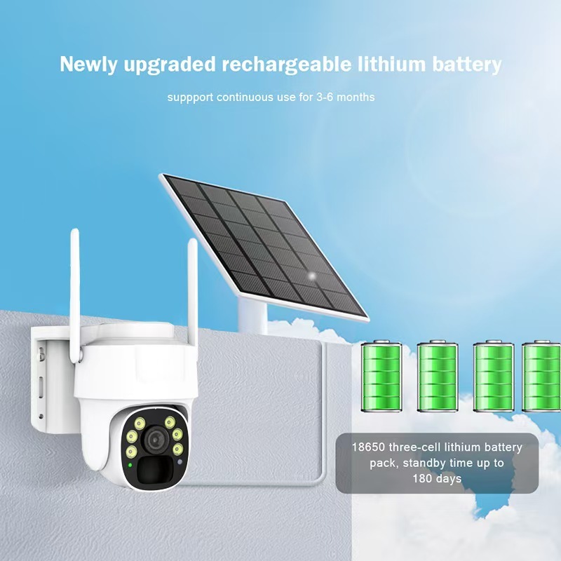 V380 Outdoor Solar 4G Camera Night vision Full-Color High-definition Solarcctv Low-Power   