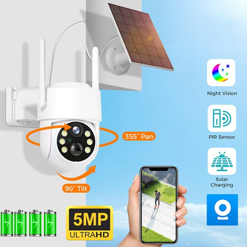 V380 Outdoor Solar 4G Camera Night vision Full-Color High-definition Solarcctv Low-Power   
