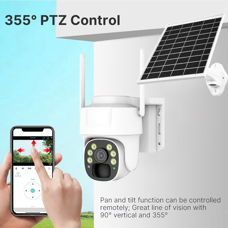 V380 Outdoor Solar 4G Camera Night vision Full-Color High-definition Solarcctv Low-Power   