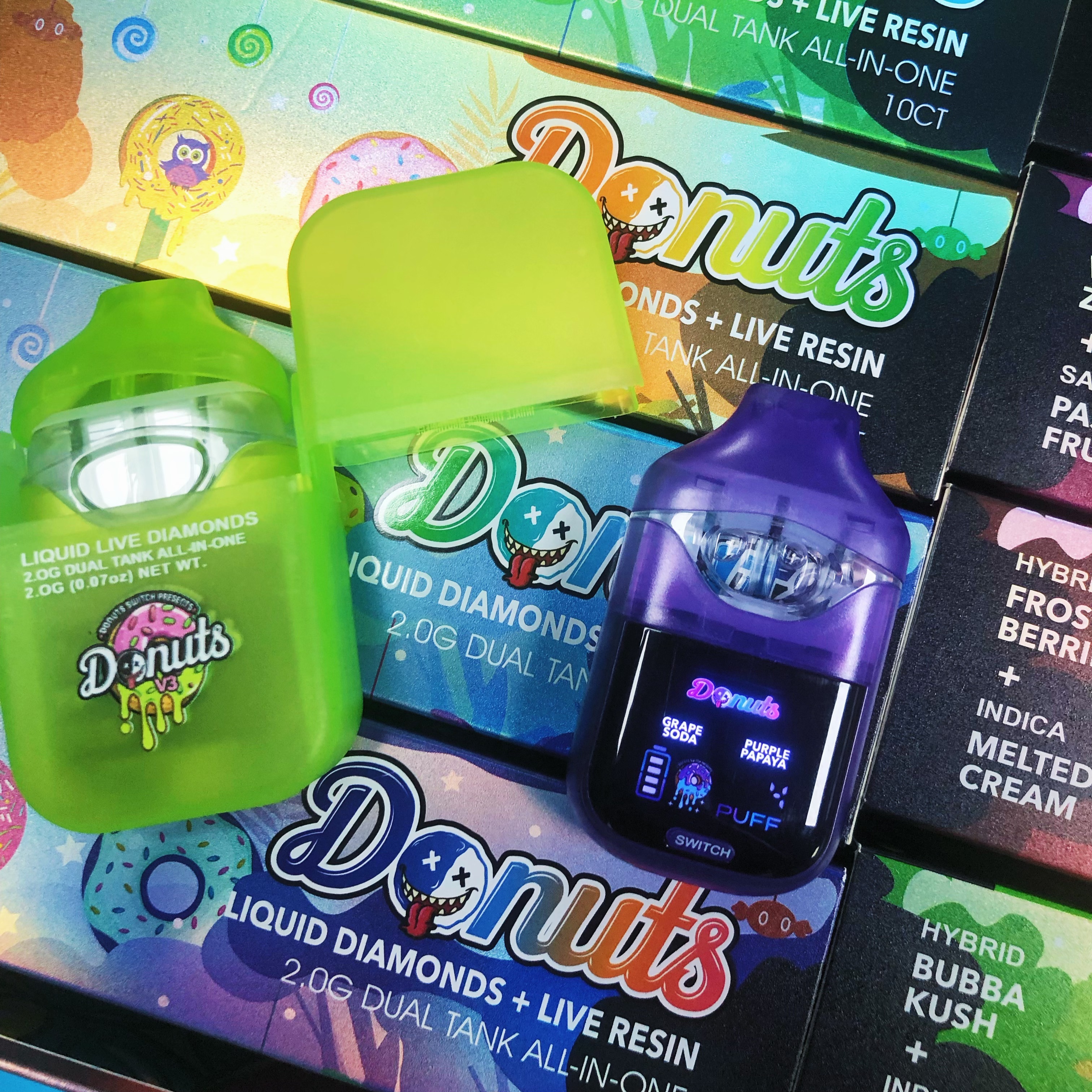Donuts V3 Switch Dual Chamber LED Screen 1+1ml Empty Disposable Vape Pen  USA Stock Empty Vape Pen Wholesale, Empty Cartridges Bluk - CaliVapepens.com