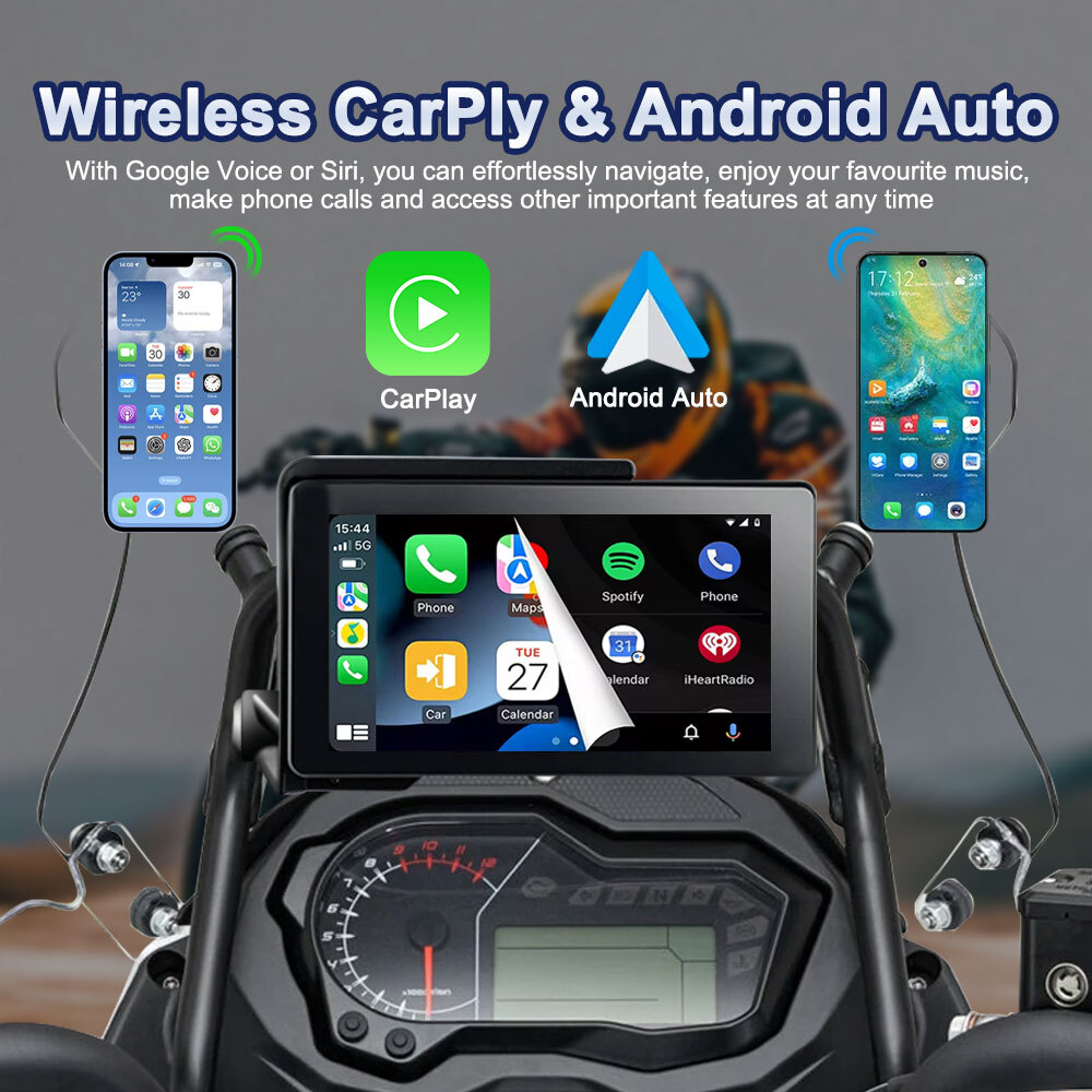 USB Touch Outdoor Waterproof Sunscreen External Portable CarPlay Android Auto GPS  Motorcycle Navigation for BMW R1200GS R1250GS