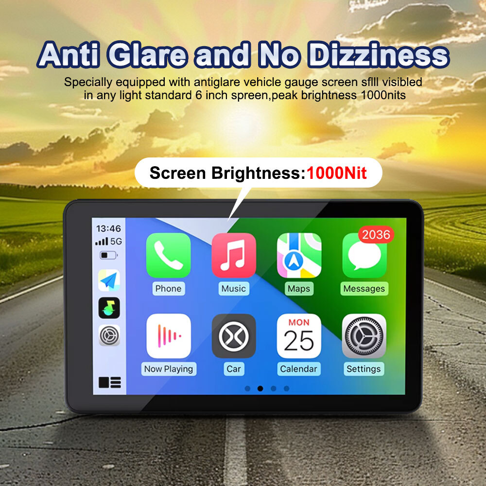 USB Touch Outdoor Waterproof Sunscreen External Portable CarPlay Android Auto GPS  Motorcycle Navigation for BMW R1200GS R1250GS