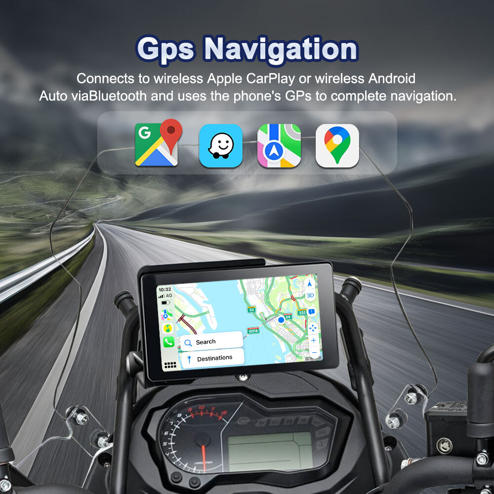 USB Touch Outdoor Waterproof Sunscreen External Portable CarPlay Android Auto GPS  Motorcycle Navigation for BMW R1200GS R1250GS