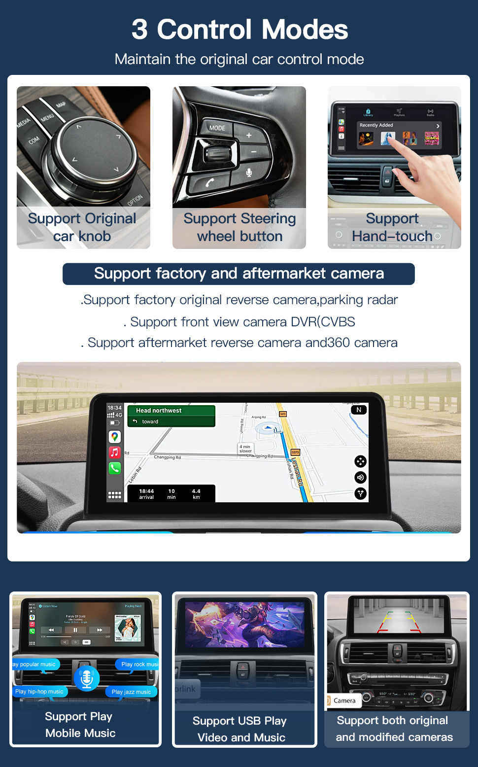 TOPNAVI Wireless Carplay Android Auto 10.25" Car Radio For BMW 1 2 Series F20 F21 F22 F23 with NBT System