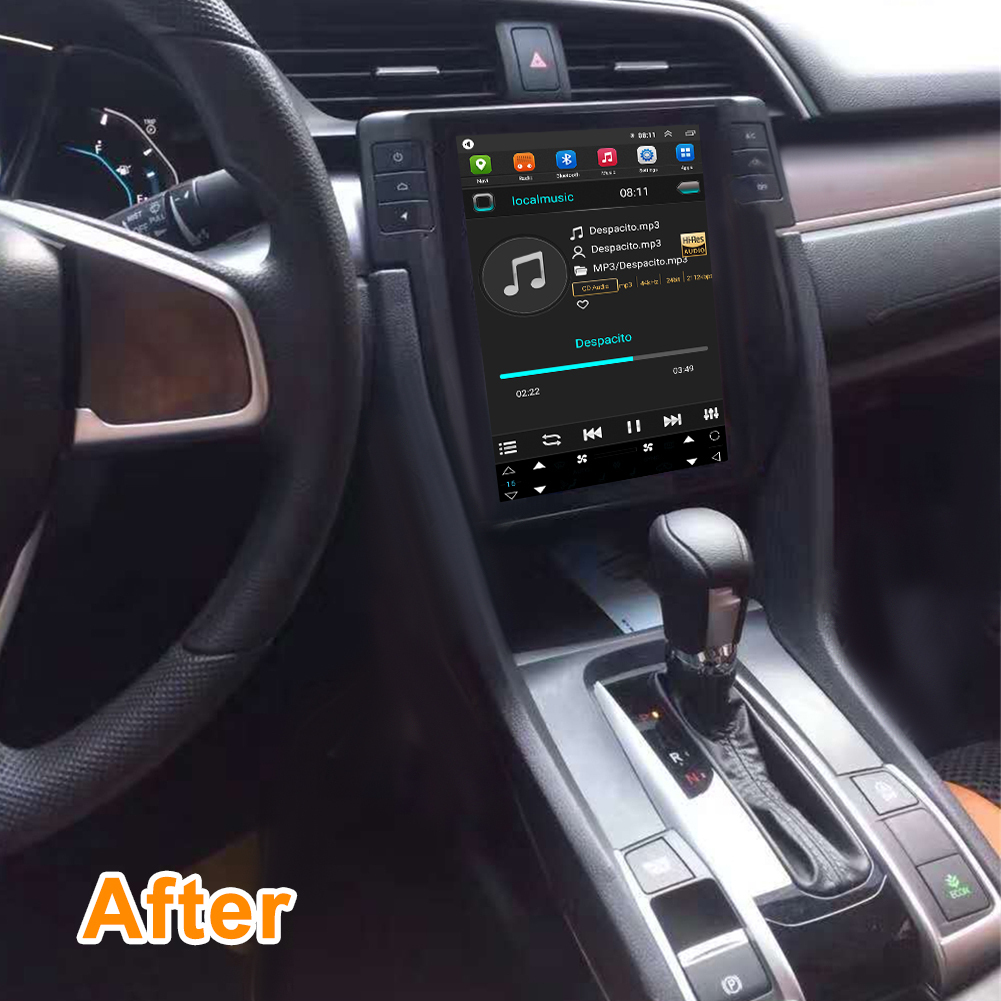 Car Cameras Android Electronics Radio for Honda Civic 2016 2017 2018 2019 2020 2021 2022 GPS Navigation Touch Car Vertical Screen Player