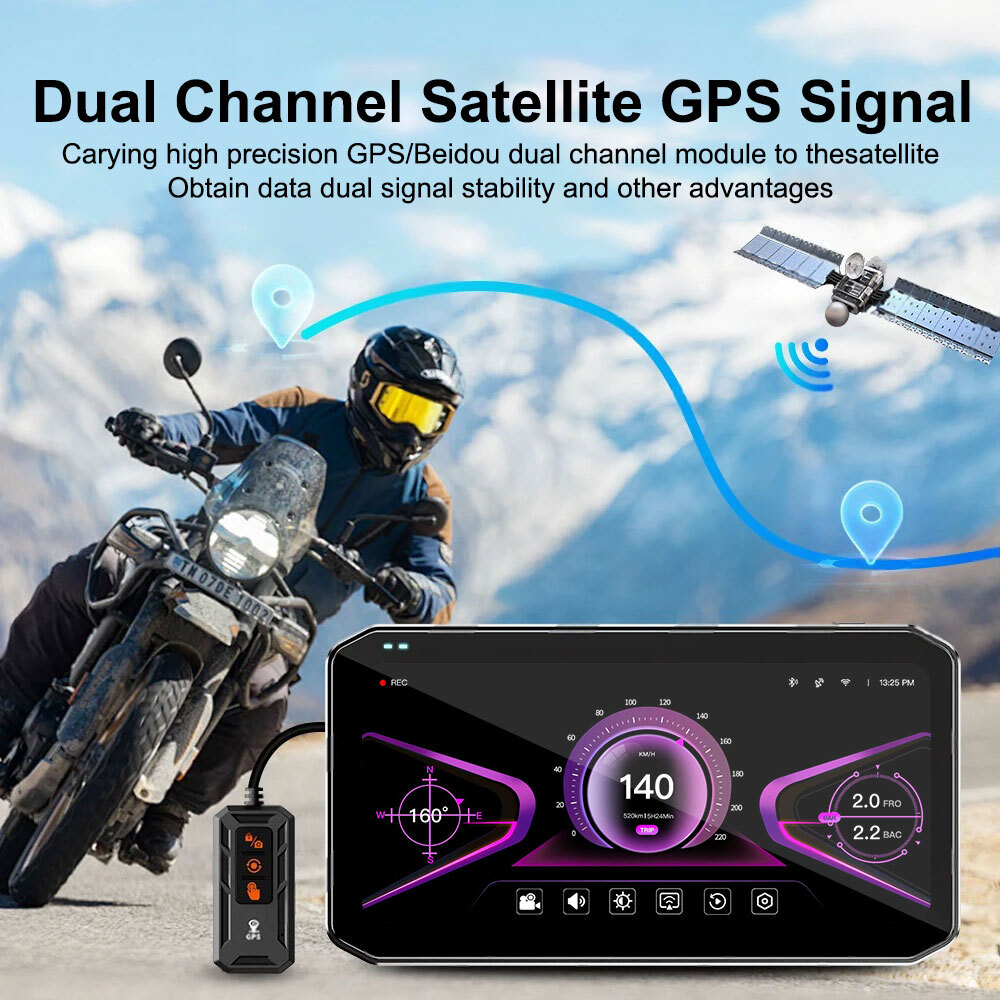 Universal Waterproof Ip67 6.25 Inch Hd Ips Screen Gps Navigation Wireless Android Auto Portable Motorcycle M9 Carplay Monitor