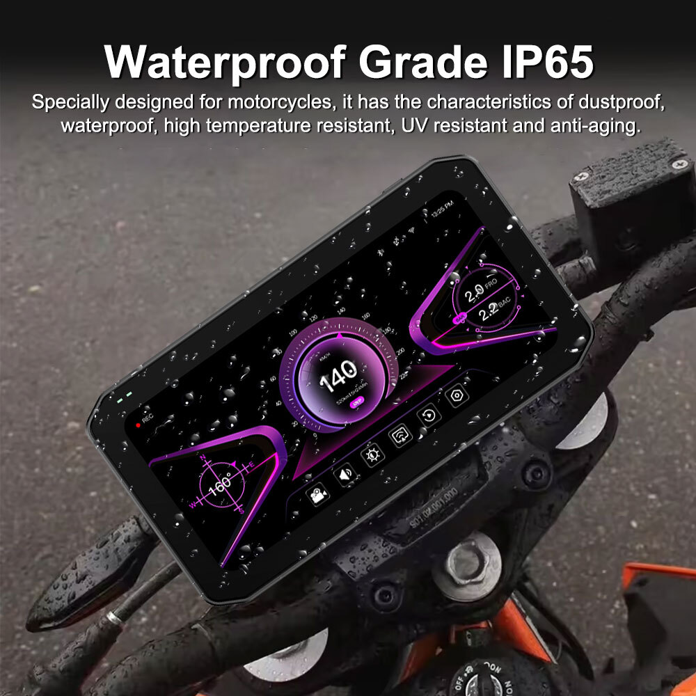 Universal Waterproof Ip67 6.25 Inch Hd Ips Screen Gps Navigation Wireless Android Auto Portable Motorcycle M9 Carplay Monitor