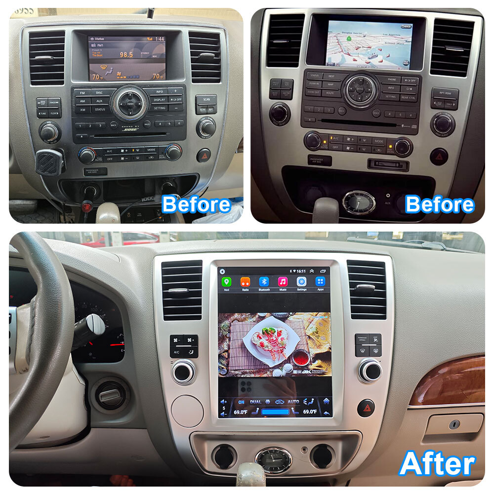 Tesla Style Touch Screen For Infiniti QX56 2013-2014 Nissan Armada 2008-2011 Car Multimedia Player Navigation  WIreless Phonelink SWC DSP Car Android Radio