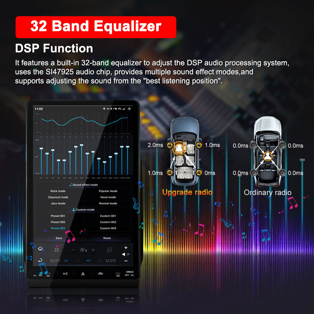 16.8inch Touch Screen Tundra 2015-2021 Qualcomm6125 Android System with Android Auto CarPlay Remote Control Stereo for DSP GPS