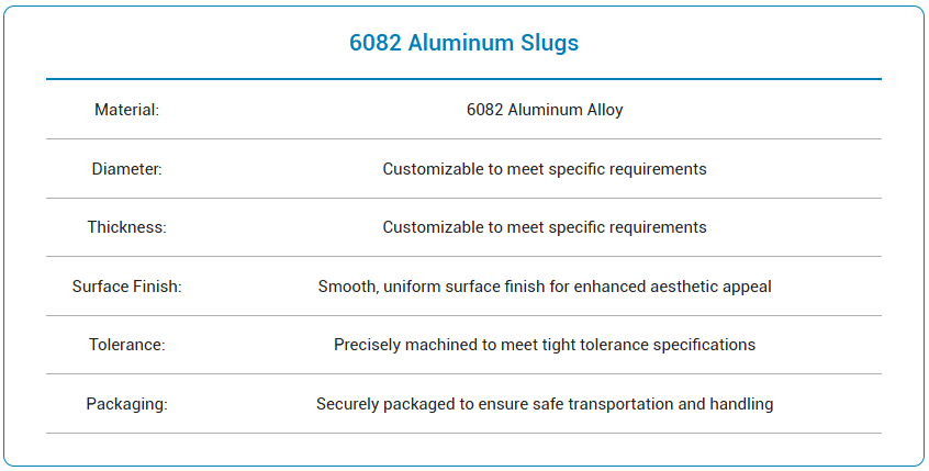 6082 Aluminium Slug