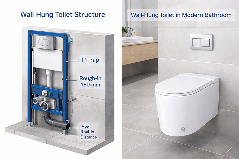 Wall-Hung Toilets vs Traditional Toilets: Design Benefits and Real Product Examples