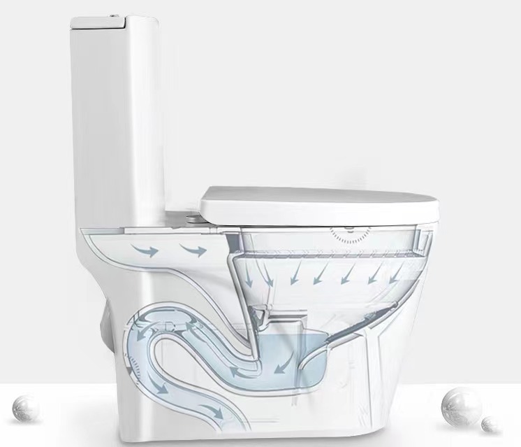 AIDI Siphonic Elongated Glossy Black Ceramic One Piece Toilet Comode Bathroom Water Closet