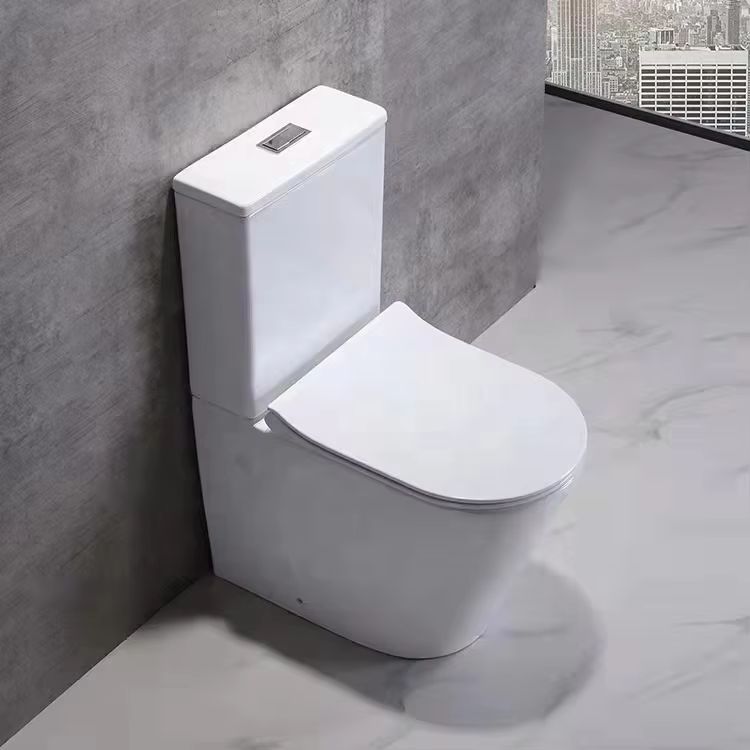 AIDI Modern Rimless Two-Piece Toilet with Dual Flush & Soft Seat