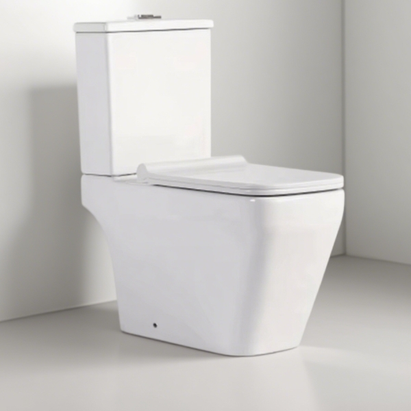 Wholesale Square Two Piece Toilet | Siphon Dual-Flush Ceramic WC | OEM S-trap/P-trap