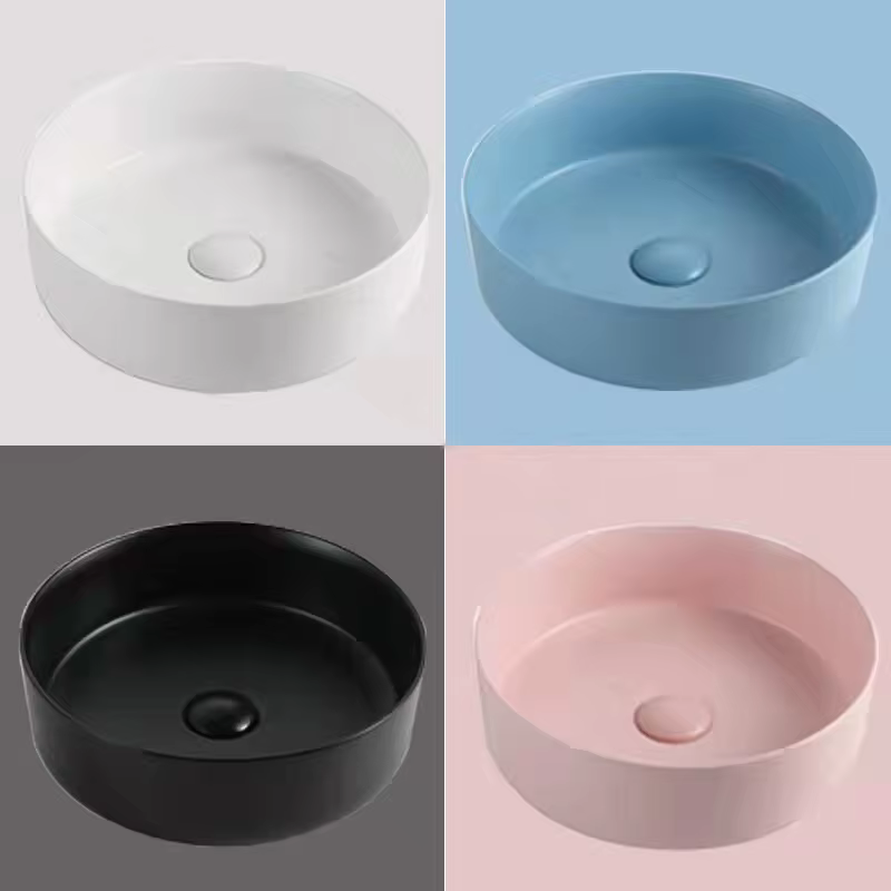 Modern Matte Color Vessel Sink Art Black Colorful Wash Hand Basin for Hotel Bathroom Countertop