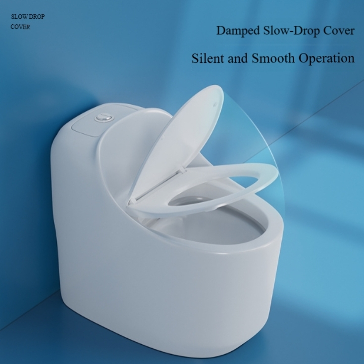 Ergonomic One-Piece Super Vortex Siphon Toilet with Soft-Close Seat – Round-Edge Floor Drain Design for Home, Hotel & Apartment