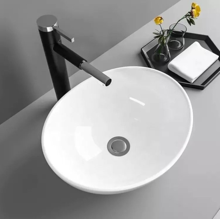 Glossy White American Style Ceramic Art Basin – CE Certified | No Faucet Hole | OEM Supported