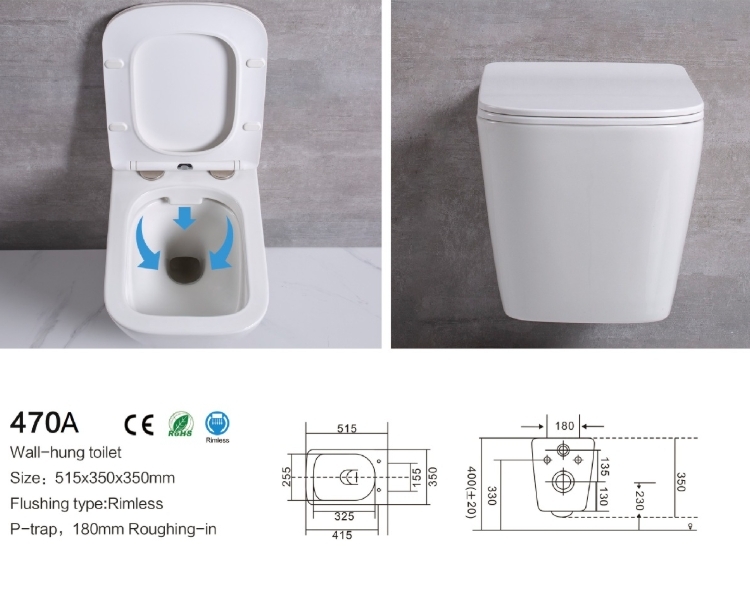Factory Direct Modern Wall-Hung Ceramic Toilet with CE Certification for Hotels and Apartments