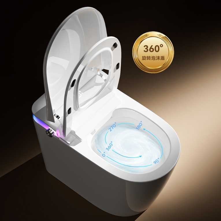 AiDi CE Certified Smart Toilet | One-Piece Siphonic Floor Drain with Remote Control & Full Functions for Hotels and Homes