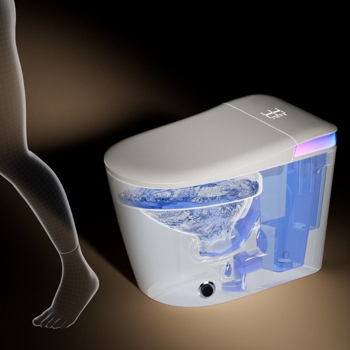 AiDi CE Certified Smart Toilet | One-Piece Siphonic Floor Drain with Remote Control & Full Functions for Hotels and Homes