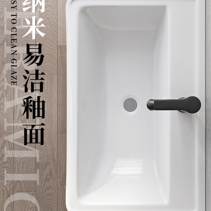 AiDi Luxury Ceramic Pedestal Sink | Modern One-Hole Basin with OEM Options for Hotels & Apartments