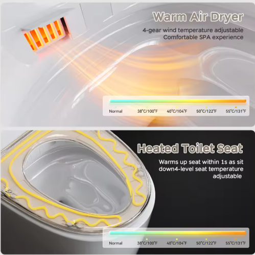 Hot Sale CE Certified Smart Dual-Flush One-Piece Ceramic Siphonic Toilet with Remote Control, Floor Mounted WC for Hotels and Residential Projects